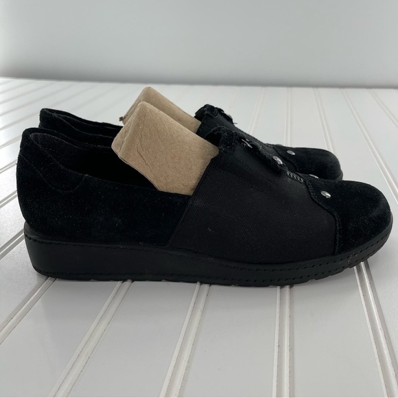 STUART WEITZMAN BLACK GOFORTH SUEDE WEDGE SLIP-ON SIZE 7 - Picture 2 of 13